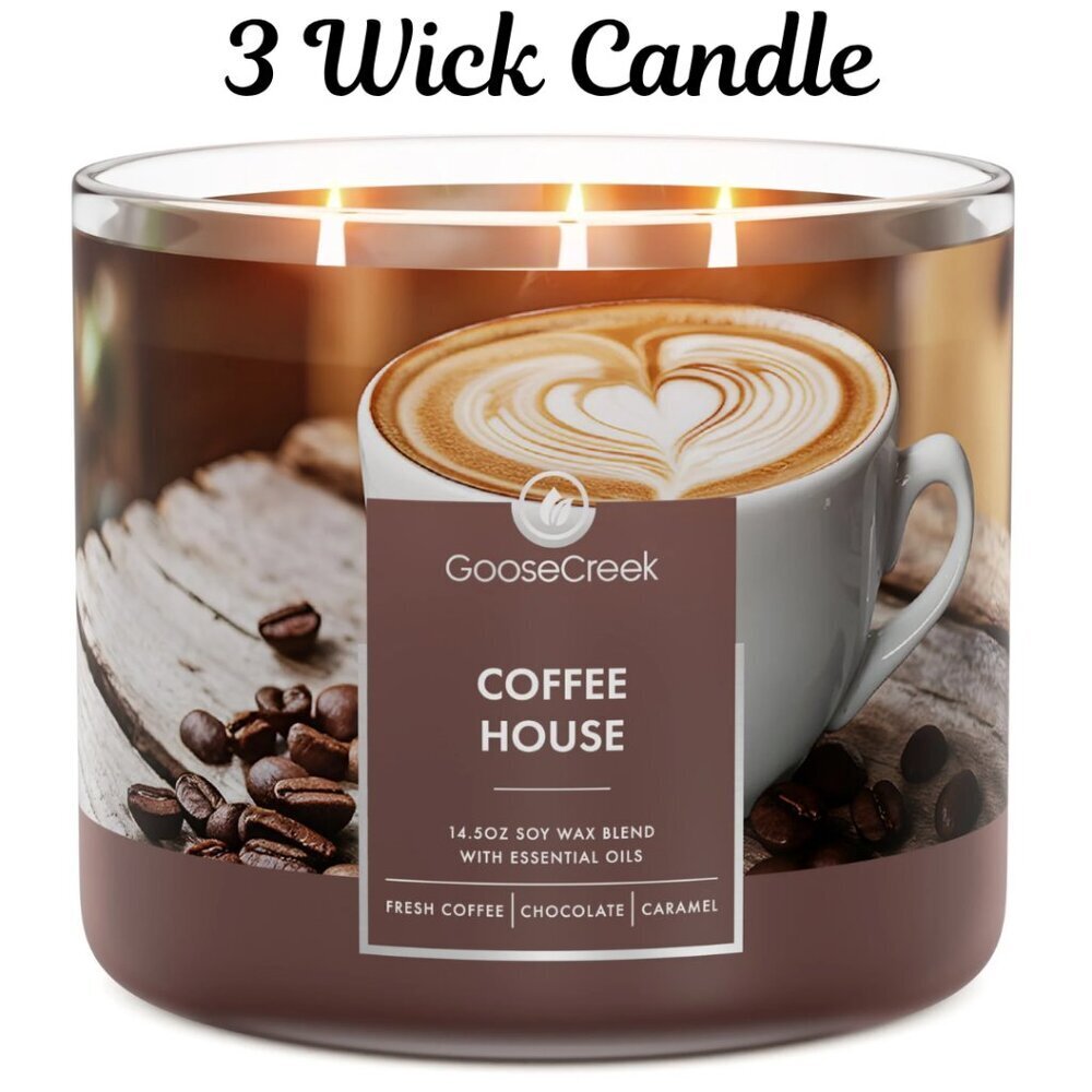 GOOSE CREEK Coffee‎ House 3 WICK CANDLE NWT